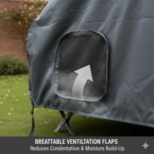 Side view showing breathable ventilation flaps that reduce condensation and moisture build-up.