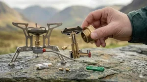 Illustration of the Shaker Jet technology inside the MSR WhisperLite International for easy cleaning in the field.