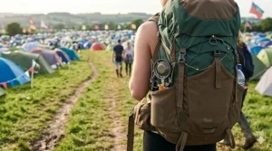 A compact, lightweight single-burner festival stove tucked into a hiker’s backpack.