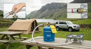 Range of camping appliances compatible with refillable Campingaz gas cylinders.