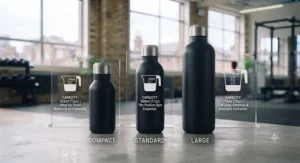 Range of insulated water bottle sizes for the gym, from compact 500ml flasks to large-capacity bottles.