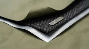 Close-up of advanced activated carbon lining and waterproof fabric on a UK odour-proof bear bag.