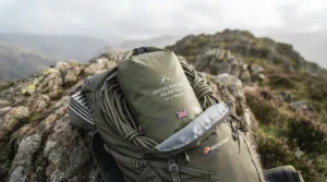 Compact food sack for backpacking fitted neatly inside an ultralight hiking rucksack.