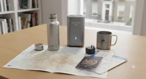 A durable protective travel case holding a portable UV purifier securely for baggage transit.