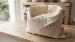 Close-up of the heavy-duty, water-resistant fabric used in an affordable food storage sack under £15.